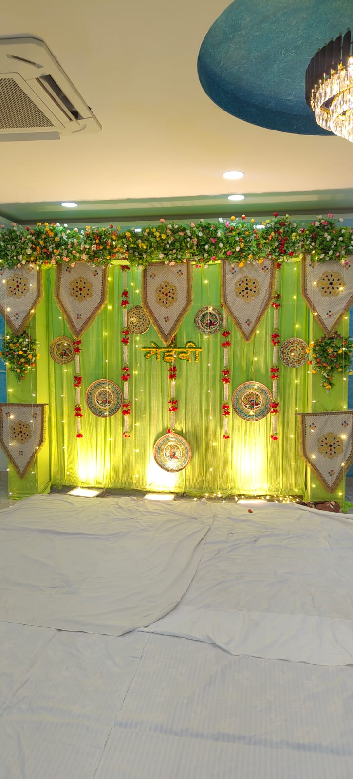 Traditional mehendi ceremony decoration